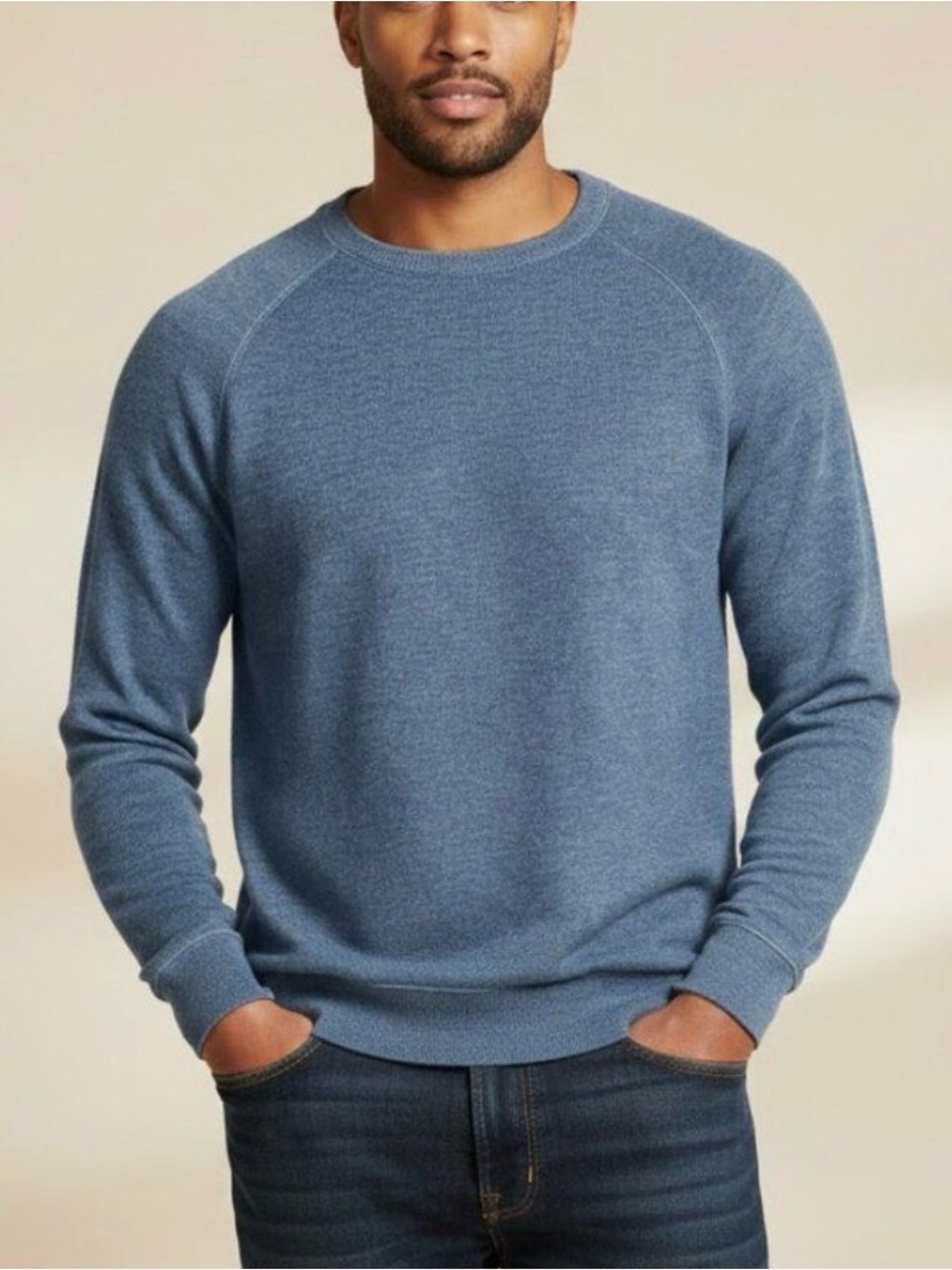 Banana Republic Waffle Crew Sweatshirt Grey Medium NWOT